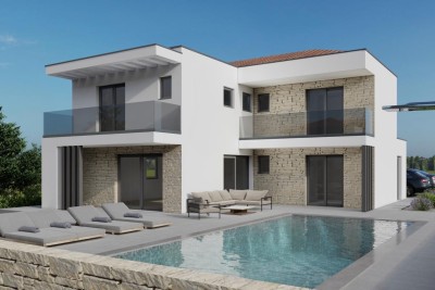 Vila s bazenom u roh-bau fazi, okolica Višnjana