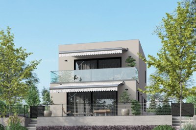 Moderna hiša v gradnji v neposredni bližini morja v okolici Umaga, 120 m2, odlična priložnost!